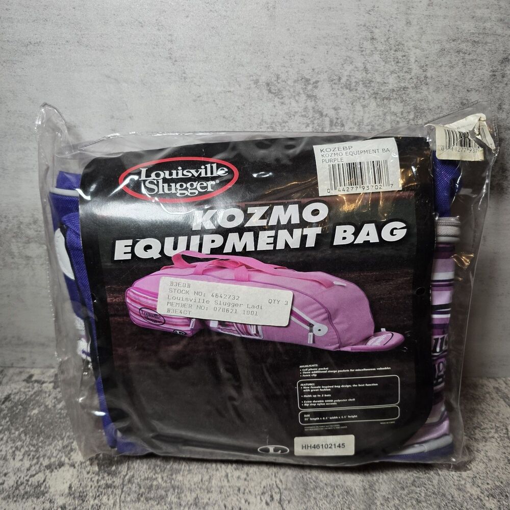 Louisville Slugger Kozmo Equipment Bag Softball Purple Rip Stop Nylon Stripe New